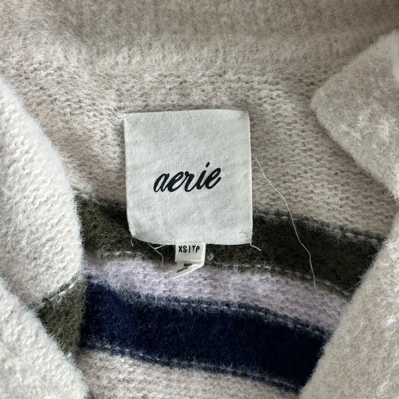 Aerie Striped Knit Sweater in Cream, Green, Lavender and Blue - Picture 3 of 5